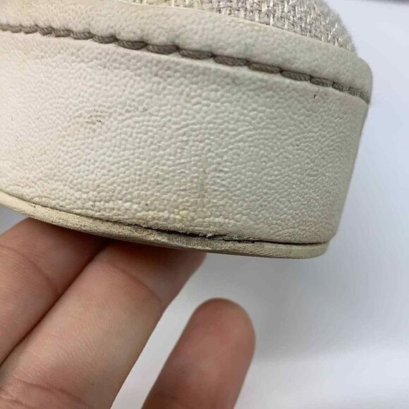 Vince Warren Platform Neutral Linen Style Slip On Sneaker Size 9 - Picture 4 of 9